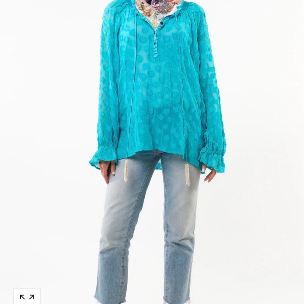 Aratta Turquoise Polka Dot Tunic